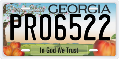 GA license plate PRO6522