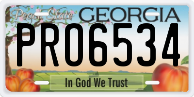 GA license plate PRO6534