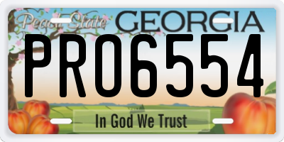 GA license plate PRO6554