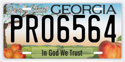 GA license plate PRO6564