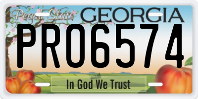 GA license plate PRO6574