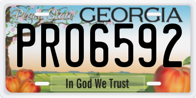 GA license plate PRO6592