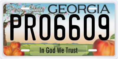 GA license plate PRO6609