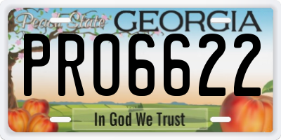 GA license plate PRO6622