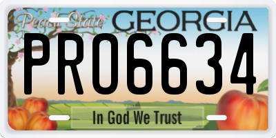 GA license plate PRO6634