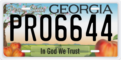 GA license plate PRO6644
