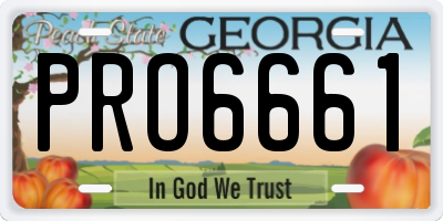 GA license plate PRO6661