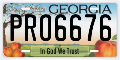 GA license plate PRO6676