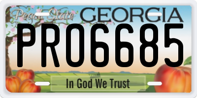 GA license plate PRO6685