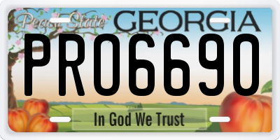 GA license plate PRO6690
