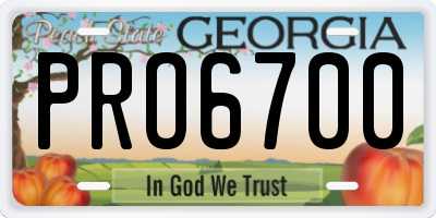 GA license plate PRO6700
