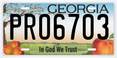 GA license plate PRO6703