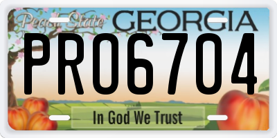 GA license plate PRO6704