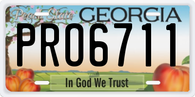 GA license plate PRO6711