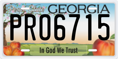 GA license plate PRO6715