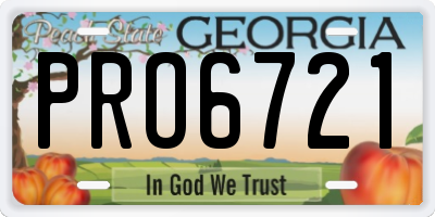 GA license plate PRO6721