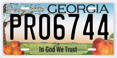 GA license plate PRO6744