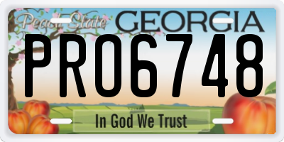 GA license plate PRO6748