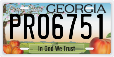 GA license plate PRO6751