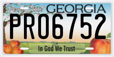 GA license plate PRO6752