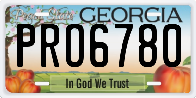 GA license plate PRO6780