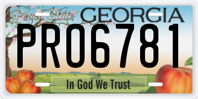 GA license plate PRO6781