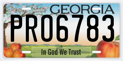 GA license plate PRO6783