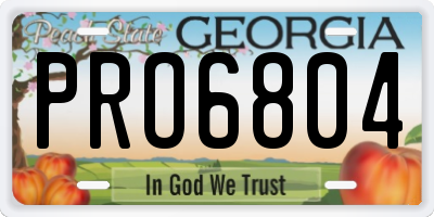 GA license plate PRO6804