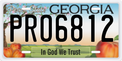 GA license plate PRO6812