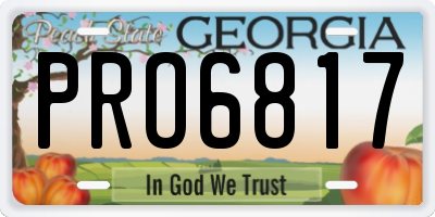 GA license plate PRO6817