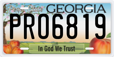 GA license plate PRO6819
