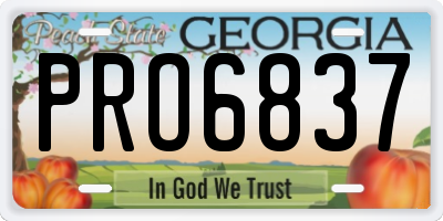 GA license plate PRO6837