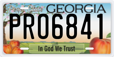 GA license plate PRO6841