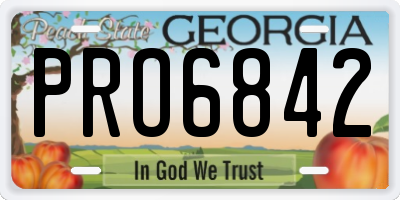 GA license plate PRO6842