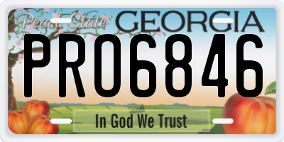 GA license plate PRO6846