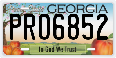 GA license plate PRO6852