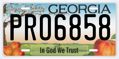 GA license plate PRO6858