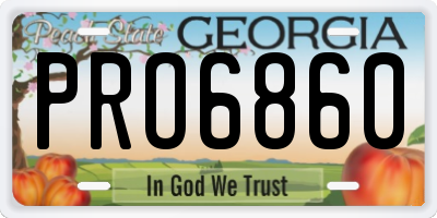 GA license plate PRO6860