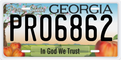 GA license plate PRO6862