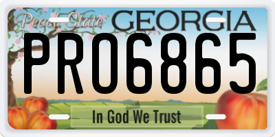 GA license plate PRO6865
