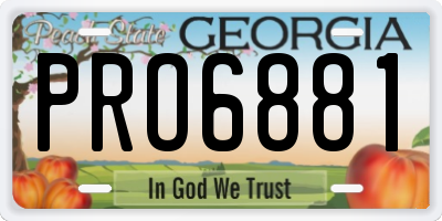 GA license plate PRO6881