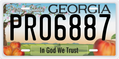 GA license plate PRO6887