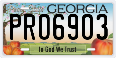 GA license plate PRO6903