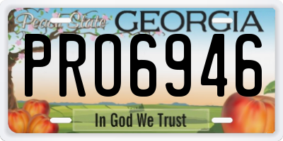 GA license plate PRO6946