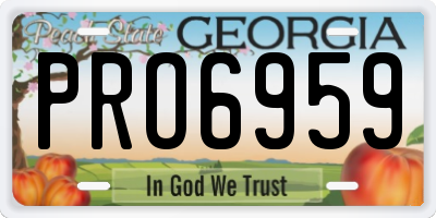 GA license plate PRO6959