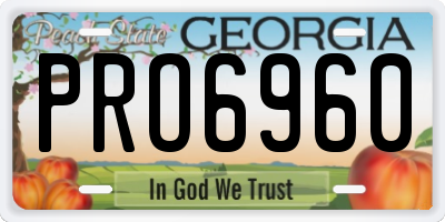 GA license plate PRO6960