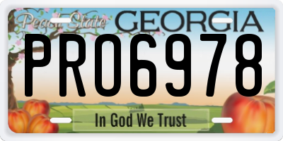 GA license plate PRO6978