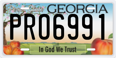 GA license plate PRO6991