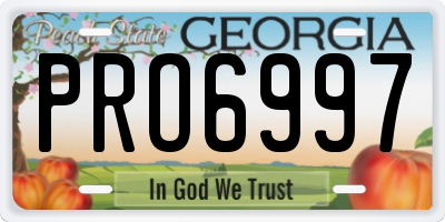 GA license plate PRO6997