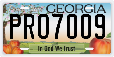 GA license plate PRO7009